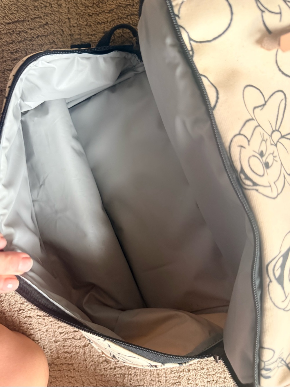 Disney Cream Canvas Backpack + mini bag with Mickey & Minnie Sketches - Picture 2 of 5